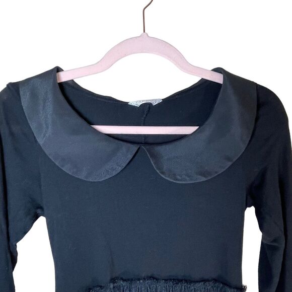 LIZ LISA Jersey‎ Black Dress Collared Lace Layered Skirt Street Wear - Picture 3 of 12